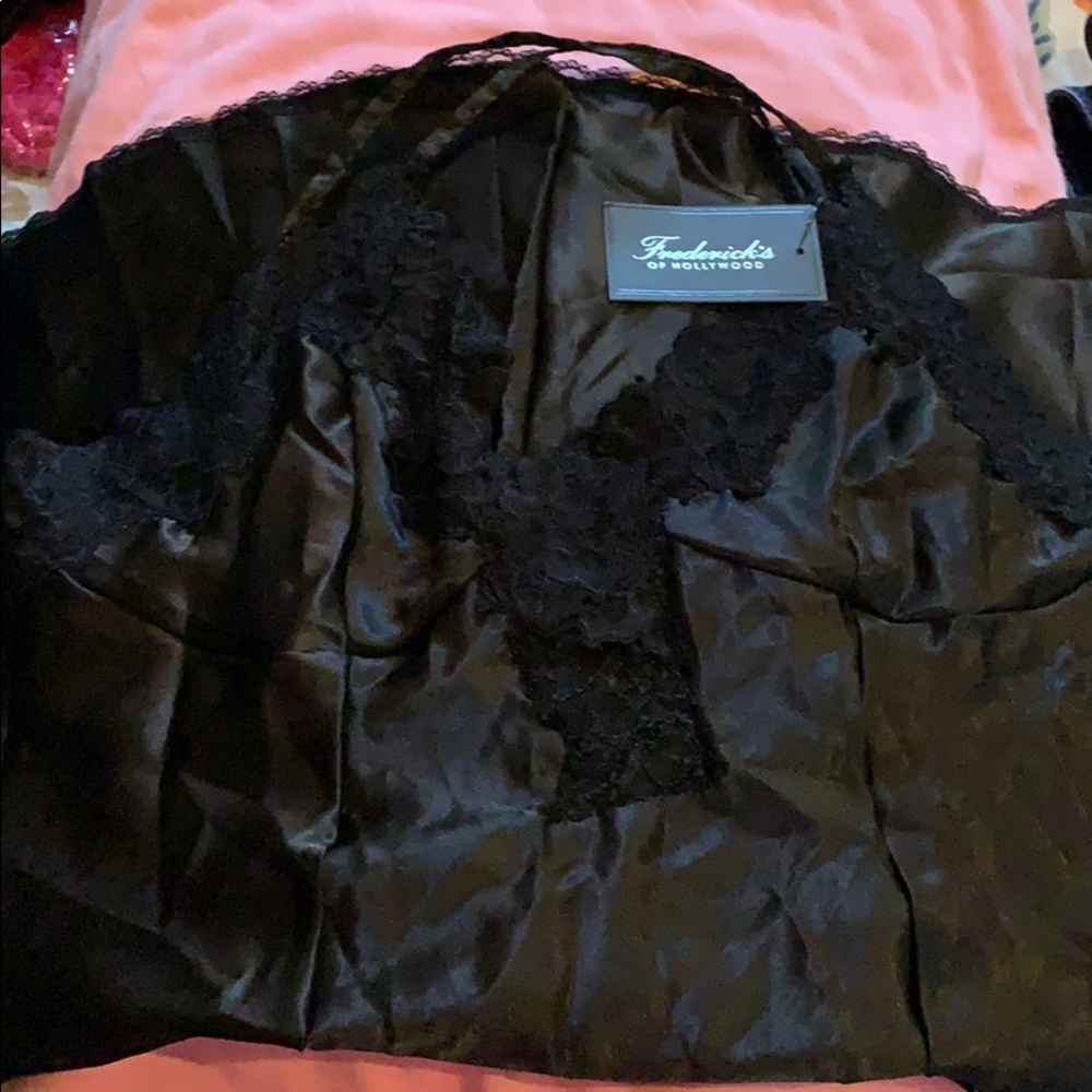 Fredericks liberty chemise. Black lace size large